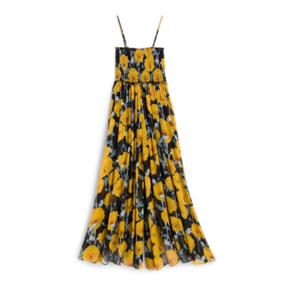 Free People Sophia Floral Print Jumpsuit Smocked Sleeveless Wide Leg Size XSmall - Picture 3 of 15